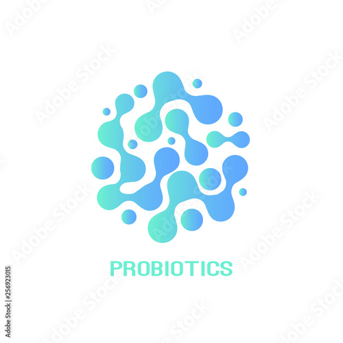 Probiotics bacteria logo design. Healthy nutrition ingredient for therapeutic photo