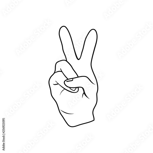 The fingers or hand signals mean peace. Vector
