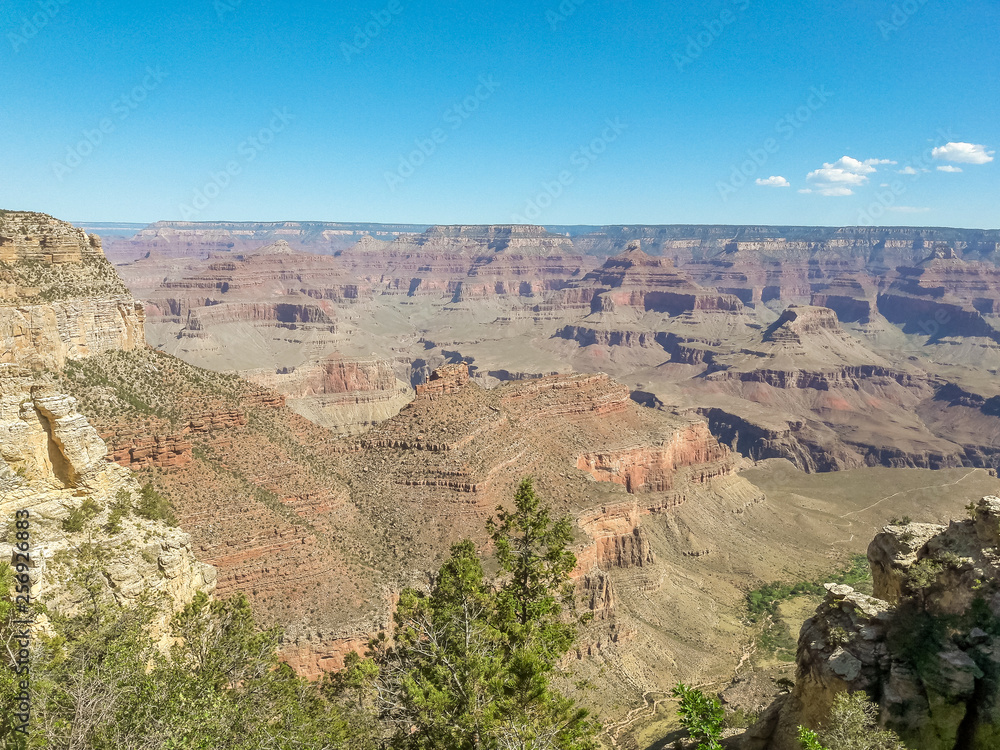 panoramic view of grand canyon and colorado river, arizona, usa