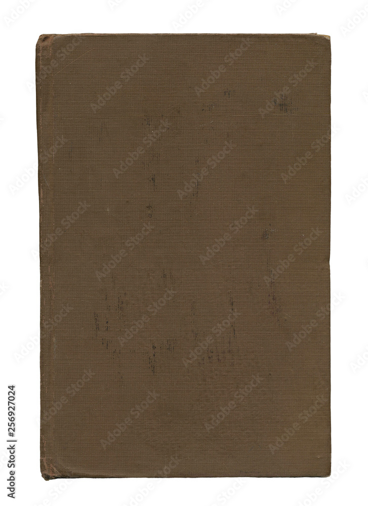 Naklejka premium Grunge old retro book texture background. Damaged textile book cover closeup. Textured backdrop.