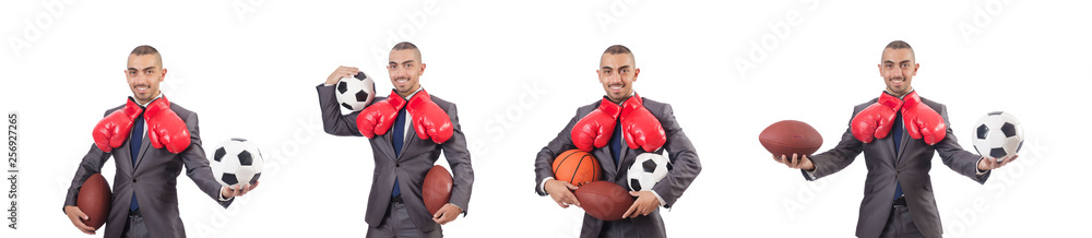 Man with sports gear isolated on the white Man with sports gear isolated on the white