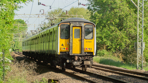 English Yellow Face train on branch line in hertfordshire