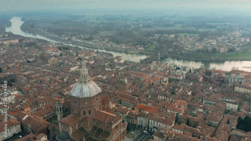 custom made wallpaper toronto digitalAerial shot of Duomo di Pavia cathedral and the Ponte Coperto Bridge within the cityscape of Pavia, Italy