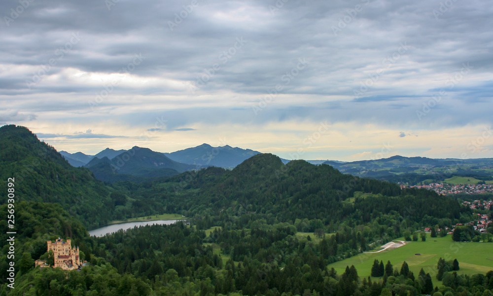 panorama view of a castle in bavaria panorama view of a castle in bavaria