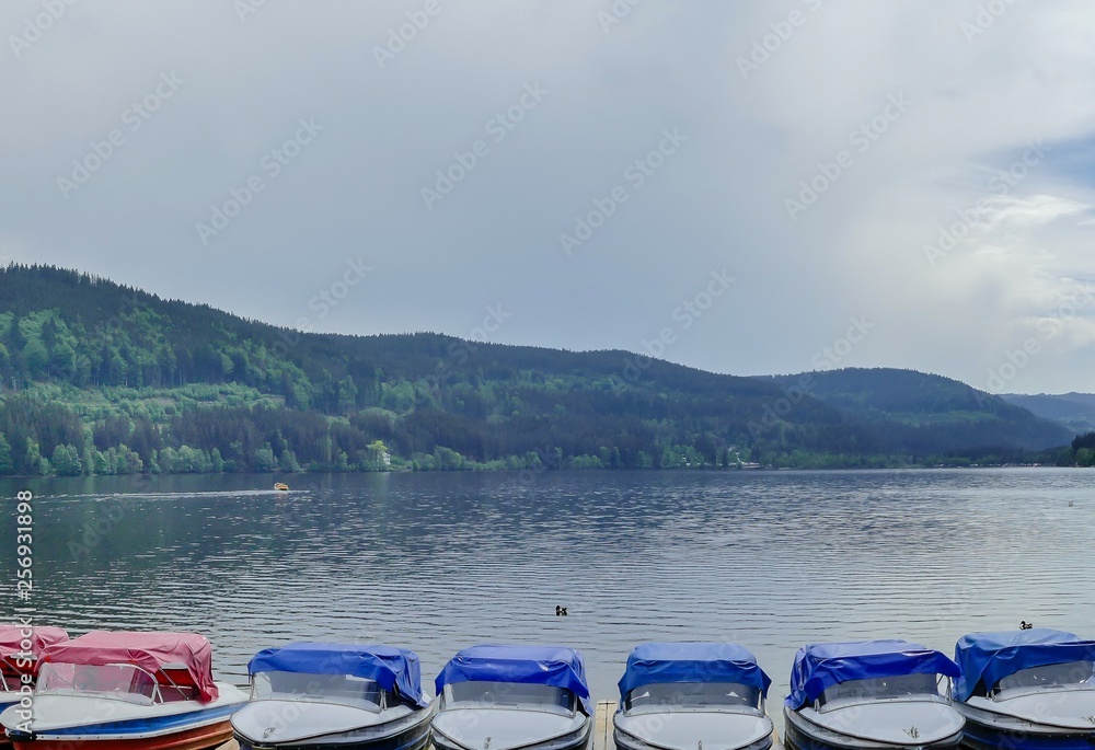 Tretboote Boote am Titisee