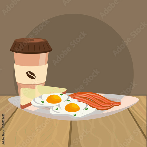 delicious tasty breakfast cartoon