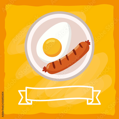 delicious tasty breakfast cartoon