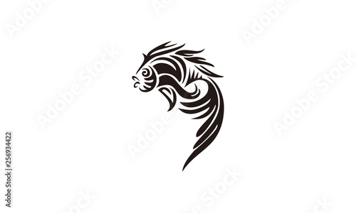 line art fish logo vector