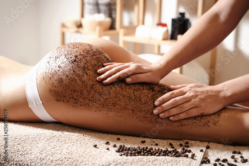 Close up of woman getting b...