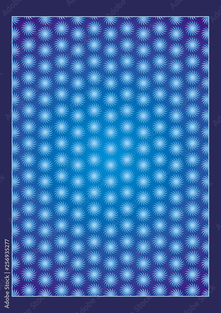 Background of objects of rotation. Twisted stars on blue and blue background. Vector graphics. Substrate for text. Background of objects of rotation. Twisted stars on blue and blue background. Vector graphics. Substrate for text.