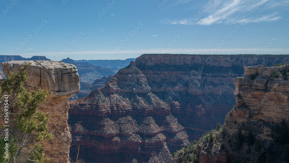 Grand Canyon National Park from the South Rim in Arizona - landscape of canyon and valleys Grand Canyon National Park from the South Rim in Arizona - landscape of canyon and valleys