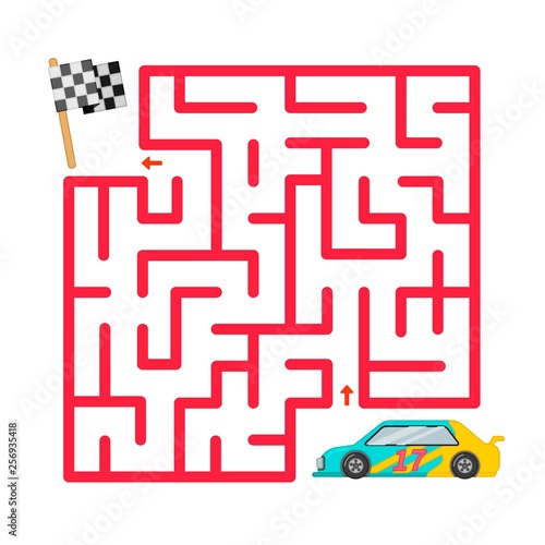 Maze game for children. Help the car get to the finish line.