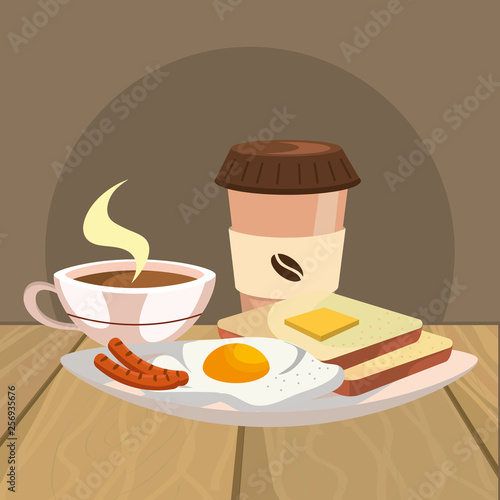 delicious tasty breakfast cartoon