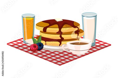 delicious tasty breakfast cartoon