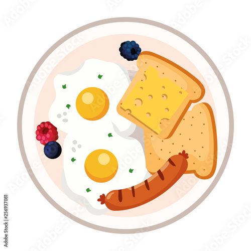 delicious tasty breakfast cartoon