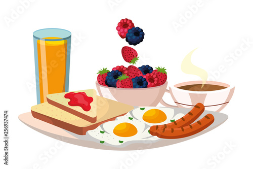 delicious tasty breakfast cartoon