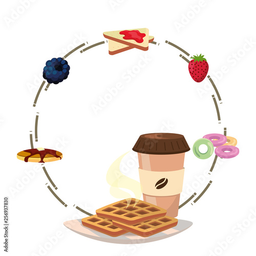 delicious tasty breakfast cartoon