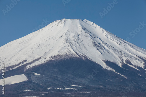Top of Mt.fuji that is covered with snow in winter