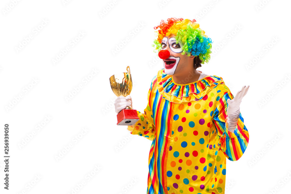 Male clown isolated on white Male clown isolated on white