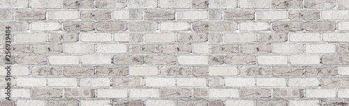 Panorama of Vintage old brick wall texture anf background