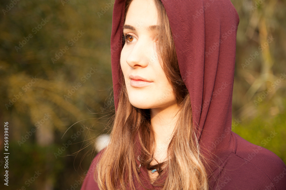 Woman portrait in outdoors Woman portrait in outdoors