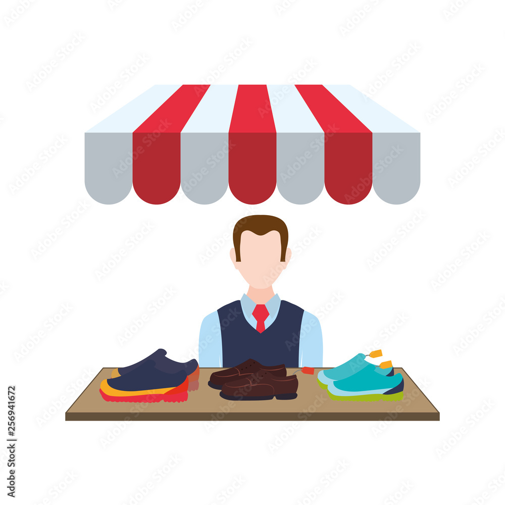 salesman avatar character with shoes salesman avatar character with shoes