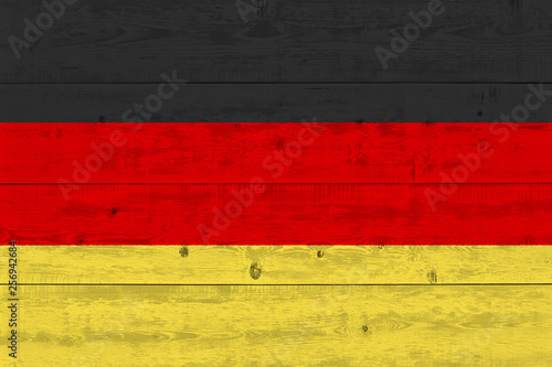 germany flag painted on old wood plank