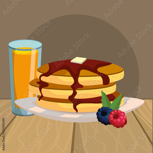 delicious tasty breakfast cartoon