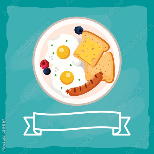 delicious tasty breakfast cartoon