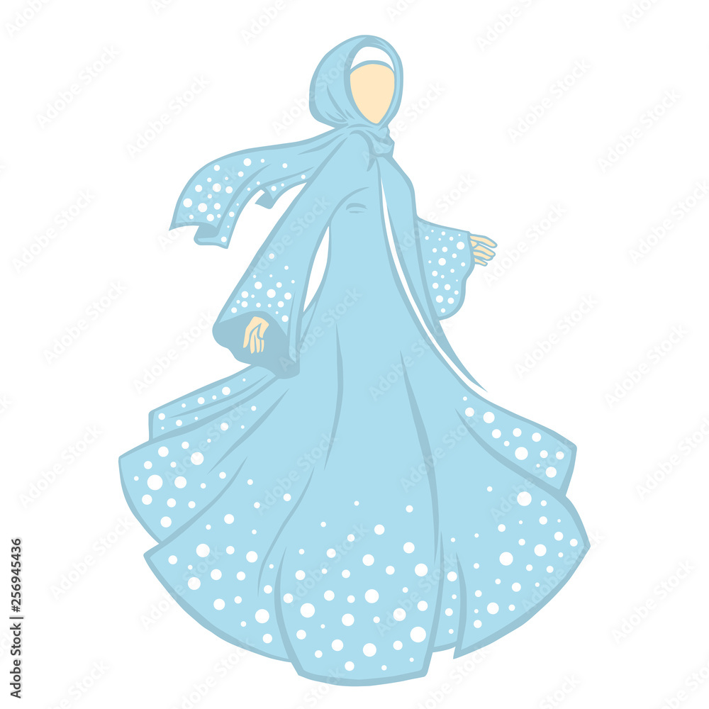 Woman in long clothes and a head covered. Woman in long clothes and a head covered.