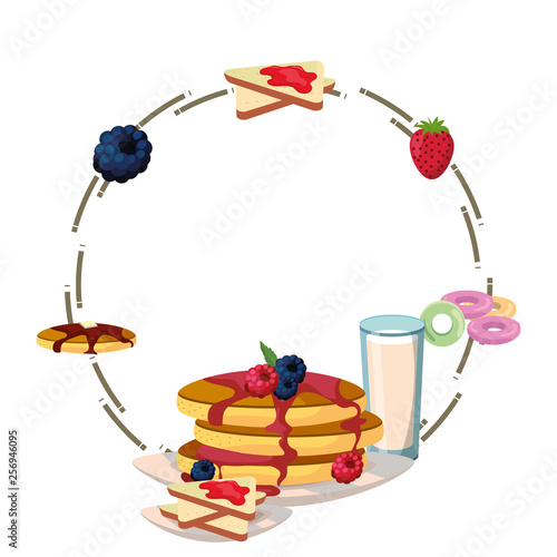 delicious tasty breakfast cartoon