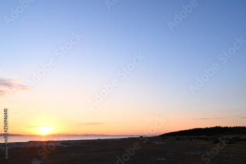                      Sunset on the beach  Futtu-city  Chiba  Japan