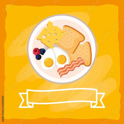 delicious tasty breakfast cartoon