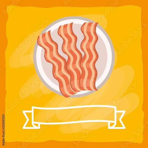 delicious tasty bacon cartoon