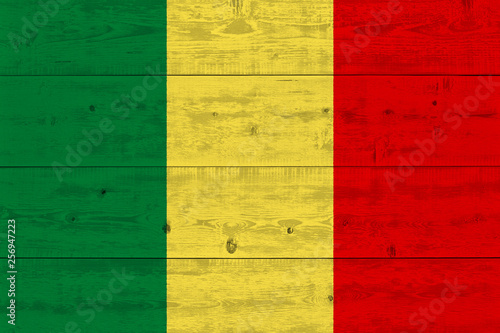 Mali flag painted on old wood plank © Visual Content