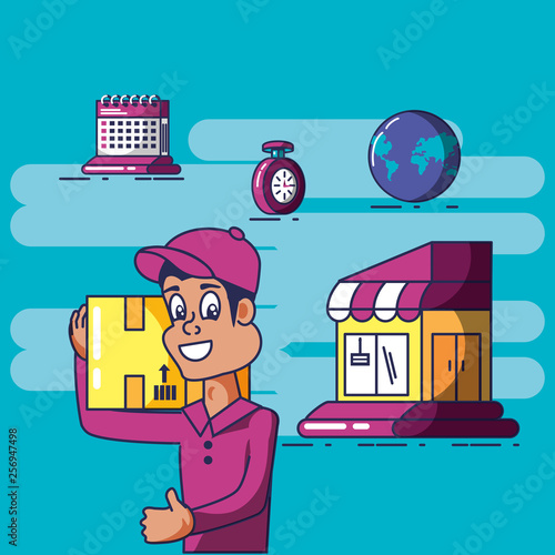 delivery service worker and icons