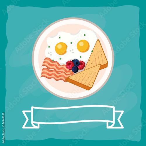 delicious tasty breakfast cartoon