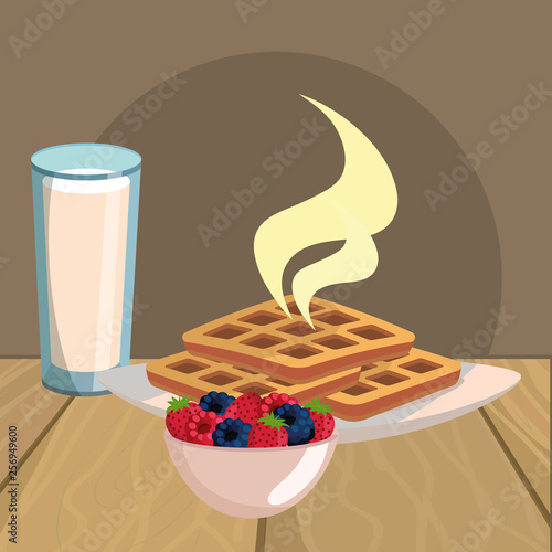 delicious tasty breakfast cartoon