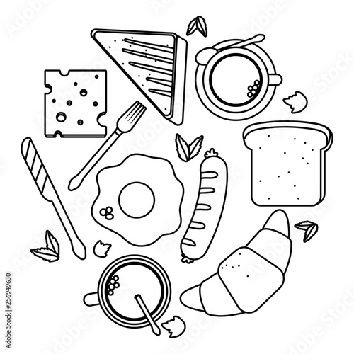 delicious tasty breakfast cartoon