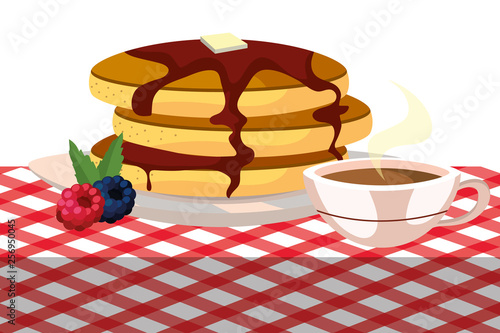 delicious tasty breakfast cartoon