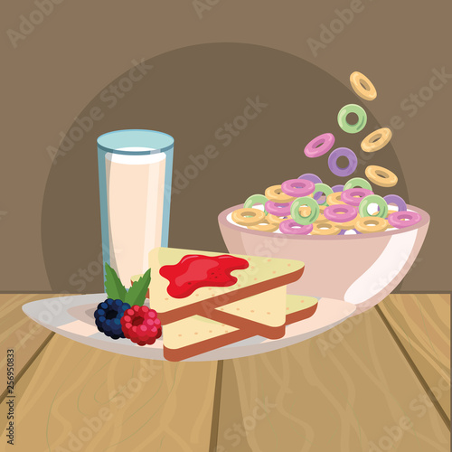 delicious tasty breakfast cartoon