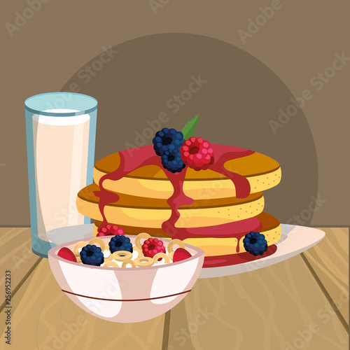 delicious tasty breakfast cartoon