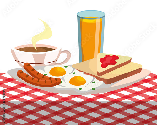 delicious tasty breakfast cartoon