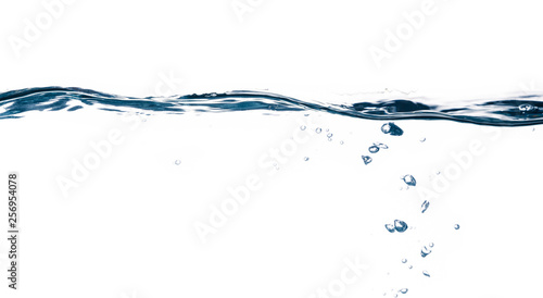 blue water, water splash isolated on white