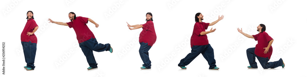 Overweight man isolated on the white Overweight man isolated on the white