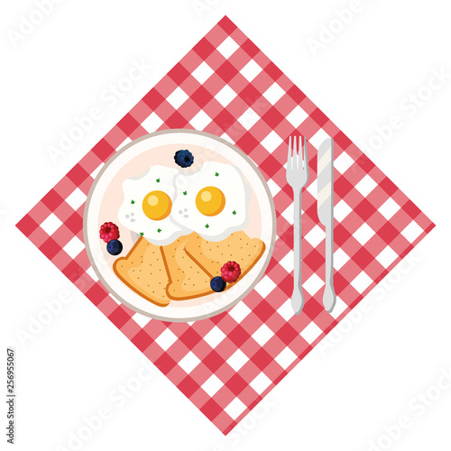 delicious tasty breakfast cartoon