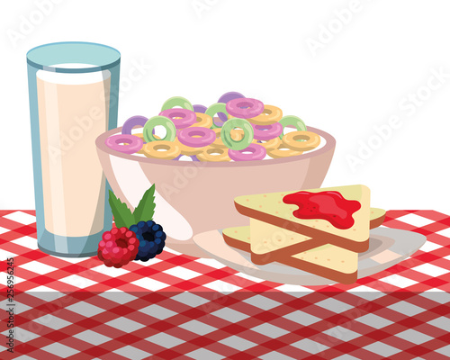 delicious tasty breakfast cartoon