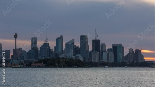 Sydney CBD Skyline Day to Night Timelapse photo