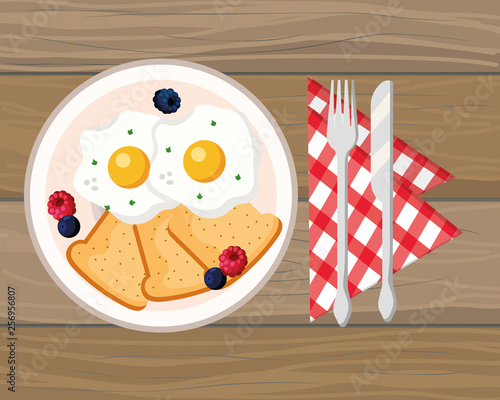 delicious tasty breakfast cartoon
