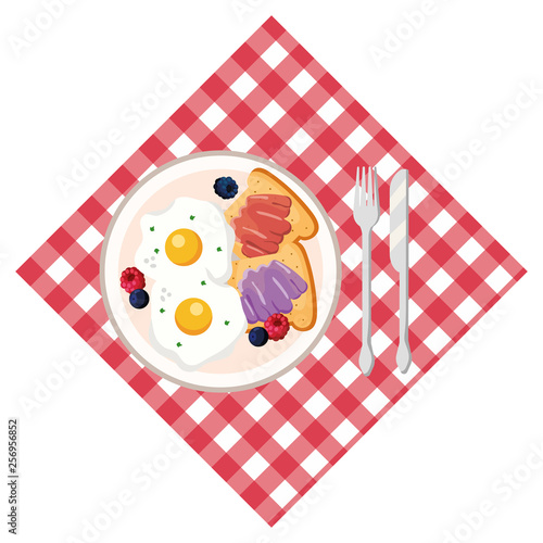delicious tasty breakfast cartoon